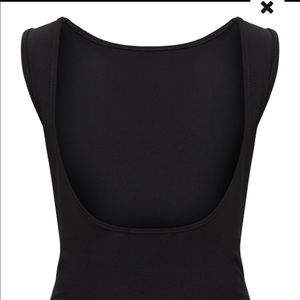 PLT Black crepe side boob thing bodysuit